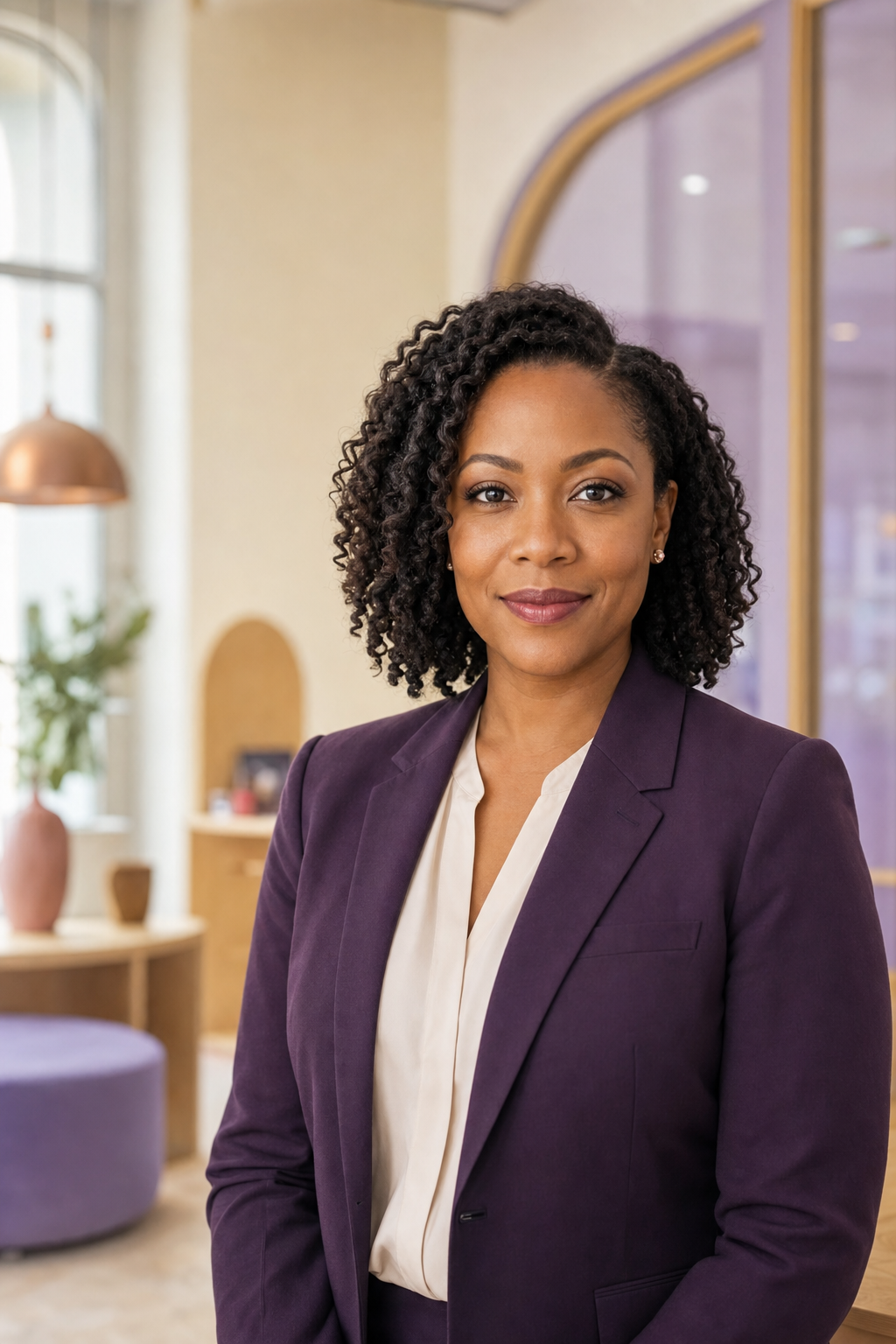 AI-generated portrait of the fictional leader Dr. Maya Ellison